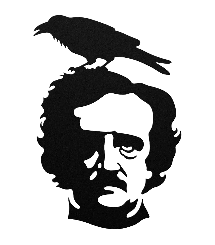 Edgar Allan Poe silhouette from Quill & Shadow